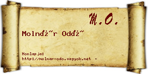 Molnár Odó névjegykártya